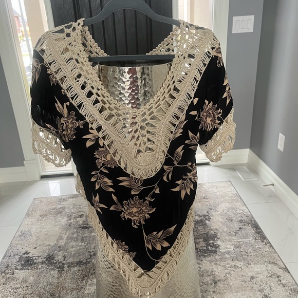 Arianna one size vacation top pool cover up sexy and cute bohemian hippy look - Picture 9 of 17